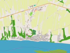 Mapa konturowa Czerwińska nad Wisłą, na dole znajduje się punkt z opisem „Most łyżwowy pod Czerwińskiem nad Wisłą”