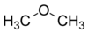 Skeletal structure of dimethyl ether.