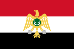 5. Egiptiese Revolusie Vlag (1952) – die driekleur van die Arabiese Bevrydingsvlag met die Sadalins Adelaar in die wit baan