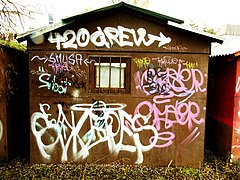 Graffiti, garages, Dolný Kubín, Slovakia 06.jpg
