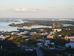Utsikt over Haapaniemi i Kuopio fra Puijo-tårnet