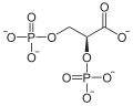 Deutsch: Struktur von L-2,3-Bisphosphoglycerat English: Structure of L-2,3-bisphosphoglycerate