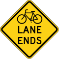 W9-5 Bicycle Lane Ends