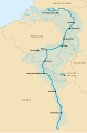 Ix-xmara Meuse (Vallonju: Moûze) jew Maas; Limburgish: Maos jew Maas) Għandu tul totali ta' 925 km (575 mil).