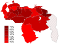 Stopień poparcia dla PSUV według prowincji