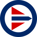 Norway 1945 to present Stylized red and blue aircraft motif within a blue ring
