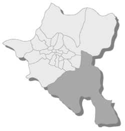 Разположение на Панчарево в Столична община