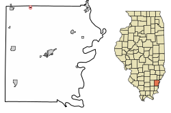 Location of Burnt Prairie in White County, Illinois.