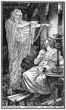 Athenodorus and the ghost, by Henry Justice Ford, תבנית:Circa 1900