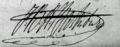 Handtekening Joannes Bernardus Antonius Batenburg (1788-1827)