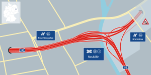 Übersichtskarte Autobahndreieck Neukölln