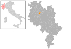 Locatie van Cinaglio in Asti (AT)