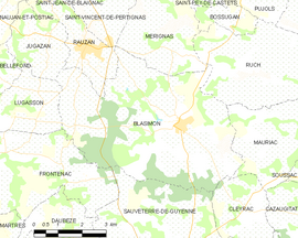 Mapa obce Blasimon