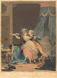 La Rose mal défendue (1791), encrage à la poupée, Londres, National Gallery of Art.