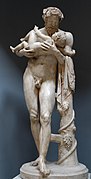 Sileno llevando a Dionisio niño, copia de un original de la escuela de Lisipo, Museos Vaticanos.