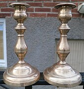 Brass candle holders, model number 13, by Skultuna Messingsbruk