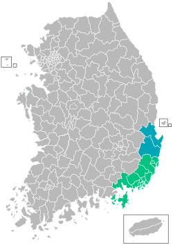 Lage von Pukyŏng in Südkorea