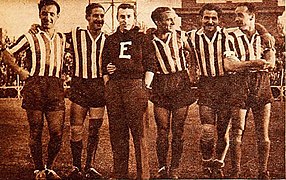 Spagnuolo, Cortés, Orsi, Piazessi, Orlando y Reuben, Estadio, 1944-05-05 (69).jpg