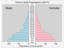 Population graph showing a significant youth bulge