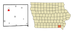 Location of Leando, Iowa