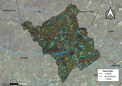 Carte orthophotographique de la commune en 2016.