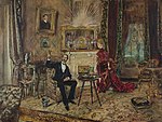 『居間で寛ぐ紳士とご婦人』（Salon Interieur）1887年