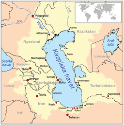 Kaspiska havets avrinningsområde.