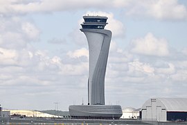 Tour de contrôle de l'aéroport.