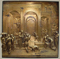 Relieve de Esaú y Jacob en la Puerta del Paraiso por Lorenzo Ghiberti.