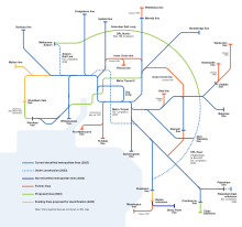 Melbourne rail map showing Melbourne Metro 2