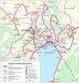 Map of the Gmunden public transport network