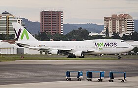 Boeing 747-412 de Wamos Air aterrizando desde Madrid