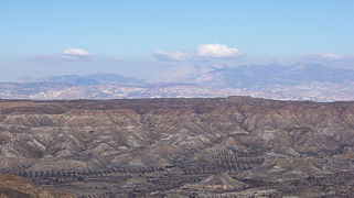 View of the Badlands on the Granada Plateau.