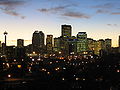 Calgary skyline at dusk