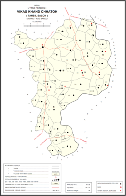 Map showing Chaturpur (#401) in Chhatoh CD block