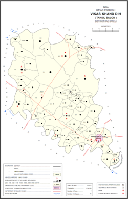 Map showing Rokha (#304) in Dih CD block