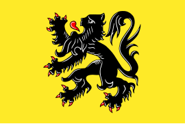 Lion noir sur fond jaune.
