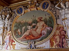 Detalle decorativo de la Galería de Francisco I (Castillo de Fontainebleau)