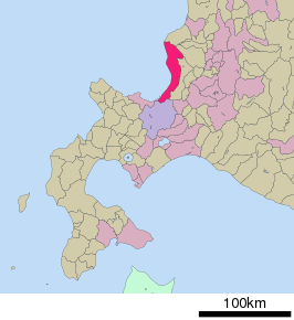 Situering van Ishikari in de prefectuur Hokkaido