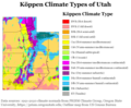 Image 3Köppen climate types of Utah, using 1991–2020 climate normals. (from Utah)