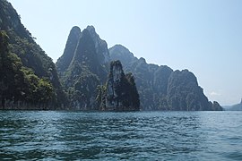 Karst landscape of Cheow Lan Lake, Thailand.jpg