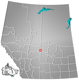 Lloydminsters läge i Alberta och Saskatchewan.