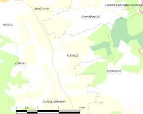 Poziția localității Fléville