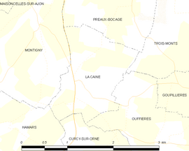 Mapa obce La Caine