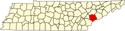 Knox County na mapě Tennessee