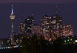 Towers in Tehran City at night.jpg