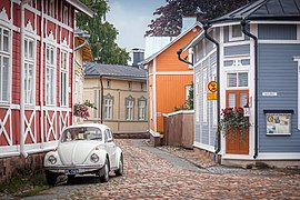 Bykjernen i Raumo er bevart som en enhetlig, nordisk trehusby. Foto: Sampo Kiviniemi