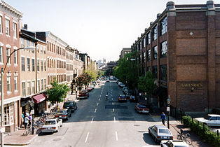 View of Charles St. from Cambridge St., 1993