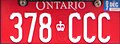 Red Ontario diplomatic plate