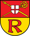 Wappen von Ramsen (Pfalz): Krummstab und goldene Lanze gekreuzt